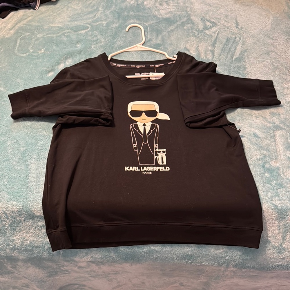 Karl Lagerfeld Black Sweatshirt with Graphic Design